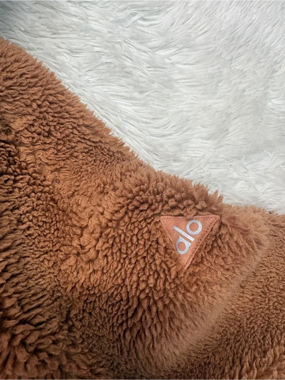 Alo Yoga Brown Tan Foxy Sherpa Jacket Coat Full Zip